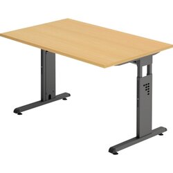 Hammerbacher VOS12/6/G Schreibtisch C-Fuß 120x80cm buche/graphit