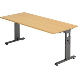 Hammerbacher VOS19/6/G Schreibtisch C-Fuß 180x80cm buche/graphit