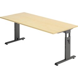 Hammerbacher VOS19/3/G Schreibtisch C-Fuß 180x80cm ahorn/graphit