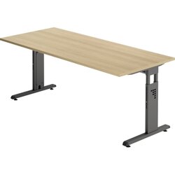 Hammerbacher VOS19/E/G Schreibtisch C-Fuß 180x80cm eiche/graphit