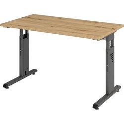 Hammerbacher VOS612/R/G Schreibtisch C-Fuß 120x67cm eiche/gr