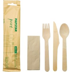 PAPSTAR 88243 Besteck-Set Pure Holz 