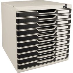 Exacompta 332014D Schubladenbox MODULO A4 10Schübe sw +Schloss