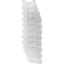 Exacompta 64858D Wandprospekthalter A4 hoch 8Fächer transparent