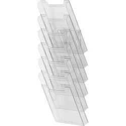 Exacompta 64758D Wandprospekthalter A4 hoch 6Fächer transparent