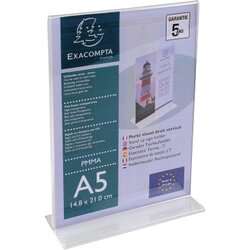 Exacompta 85158D Prospekthalter T-Form PMMA A5 