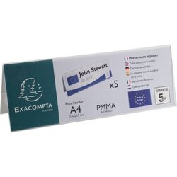 Exacompta 84358D Tischnamensschild PMMA 300x105mm 5St.