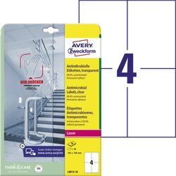 Avery Zweckform L8013-10 Etikett antimikrobiell 105x148mm tr 40St.