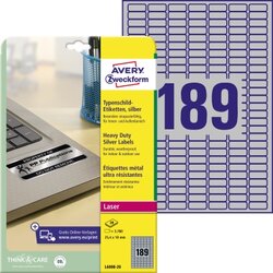 Avery Zweckform L6008-20 Typenschildetikett 25,4x10mm 3.780 St./Pack.