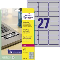 Avery Zweckform L6011-20 Typenschildetikett 63,5x29,6mm 540 St./Pack.