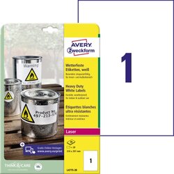 Avery Zweckform L4775-20 Folienetikett 210x297mm 20 St./Pack.