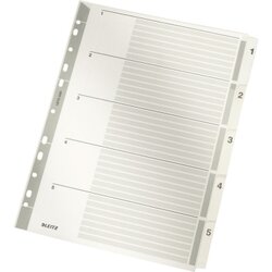 Leitz 43230000 Register DIN A4 1-5 volle Höhe 160g Karton grau