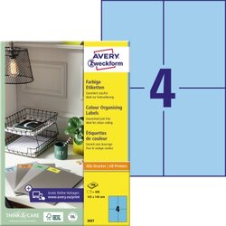 Avery Zweckform 3457 Universaletikett 105x148mm blau 400 St./Pack.