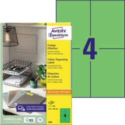 Avery Zweckform 3458 Universaletikett 105x148mm grün 400 St./Pack.
