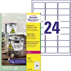 Avery Zweckform L4773-100 Etikett 63,5x33,9mm wetterfest 2.400St.