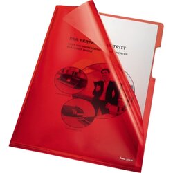 Bene 205000RT Sichthülle DIN A4 HPVC rot 100 St./Pack.