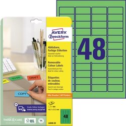 Avery Zweckform L6040-20 Etikett 45,7x21,2mm grün 960 St./Pack.