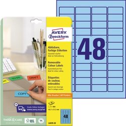 Avery Zweckform L6039-20 Etikett 45,7x21,2mm blau 960 St./Pack.