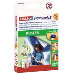 tesa® 58003-00079 Klebestücke Powerstrips   Poster 14,5x33mm ws 20St