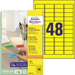 Avery Zweckform L6041-20 Etikett 45,7x21,2mm gelb 960 St./Pack.