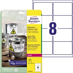 Avery Zweckform L4715-20 Etikett 99,1x67,7mm ws 160 St./Pack.