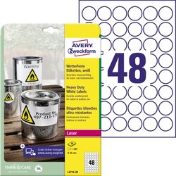 Avery Zweckform L4716-20 Avery Zweckform Folienetikett 30mm rund ws 960St