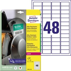 Avery Zweckform L7911-10 Folienetikett 45,7x21,2mm 480 St./Pack.