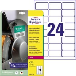 Avery Zweckform L7912-10 Folienetikett 63,5x33,9mm 240 St./Pack.