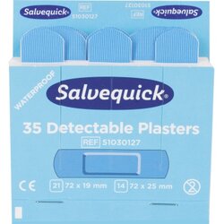 Salvequick 6735CAP Pflaster detektierbar blau 35 St./Pack.