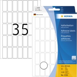 HERMA 2350 Vielzwecketikett 12x30mm Papier weiß 1.120 St./Pack.