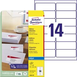 Avery Zweckform J8163-25 Etikett 99,1x38,1mm 350 St./Pack.