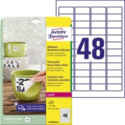 Avery Zweckform L4778REV-20 Etikett 45,7x21,2mm ws 960 St./Pack.