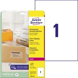 Avery Zweckform L7567-25 Adressetikett transparent 25 St./Pack.
