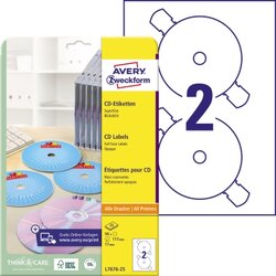 Avery Zweckform L7676-25 CD/DVD-Etikett matt 50 St./Pack.