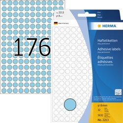 HERMA 2213 Markierungspunkt 8mm Papier blau 5.632 St./Pack.