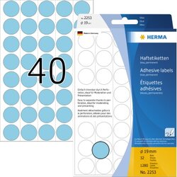 HERMA 2253 Markierungspunkt 19mm Papier blau 1.280 St./Pack.