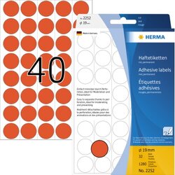 HERMA 2252 Markierungspunkt 19mm Papier rot 1.280 St./Pack.