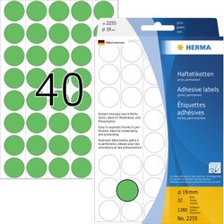 HERMA 2255 Markierungspunkt 19mm Papier grün 1.280 St./Pack.