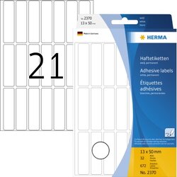 HERMA 2370 Vielzwecketikett 13x50mm Papier weiß 672 St./Pack.