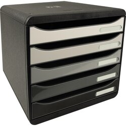 Exacompta 3097294D Schubladenbox BIG-BOX PLUS 5Schübe sw/shades gr