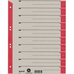 Leitz 16523025 Trennblatt DIN A4 Karton Tab rot 25 St./Pack.