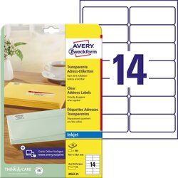 Avery Zweckform J8563-25 Etikett QuickPEEL transparent 350 St./Pack.