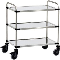 Fetra 5038 Servierwagen 3Etagen Edelstahl silber