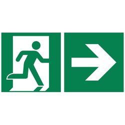 Neutralware 490316200 Hinweisschild Rettungsweg rechts 30x15cm 