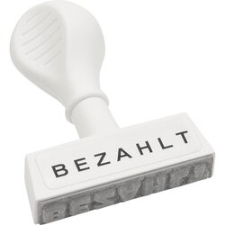 WEDO® 1939 Textstempel BEZAHLT 45mm Kunststoff weiß