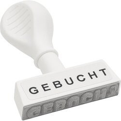 WEDO® 19312 Textstempel GEBUCHT 45mm Kunststoff weiß