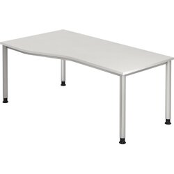 Hammerbacher VHS18/W/S Schreibtisch 180x100cm weiß 