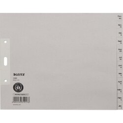 Leitz 12300085 Register DIN A4 Dez.-Jan. halbe Höhe Papier grau