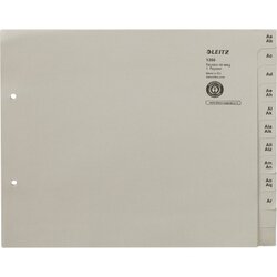Leitz 13500085 Registerserie DIN A4 A-Z für 50Ordner Tauenpapier grau
