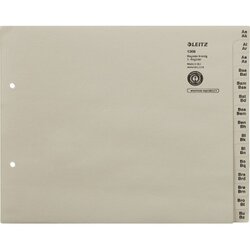 Leitz 13080085 Registerserie DIN A4 A-Z für 8Ordner halbe Höhe grau
